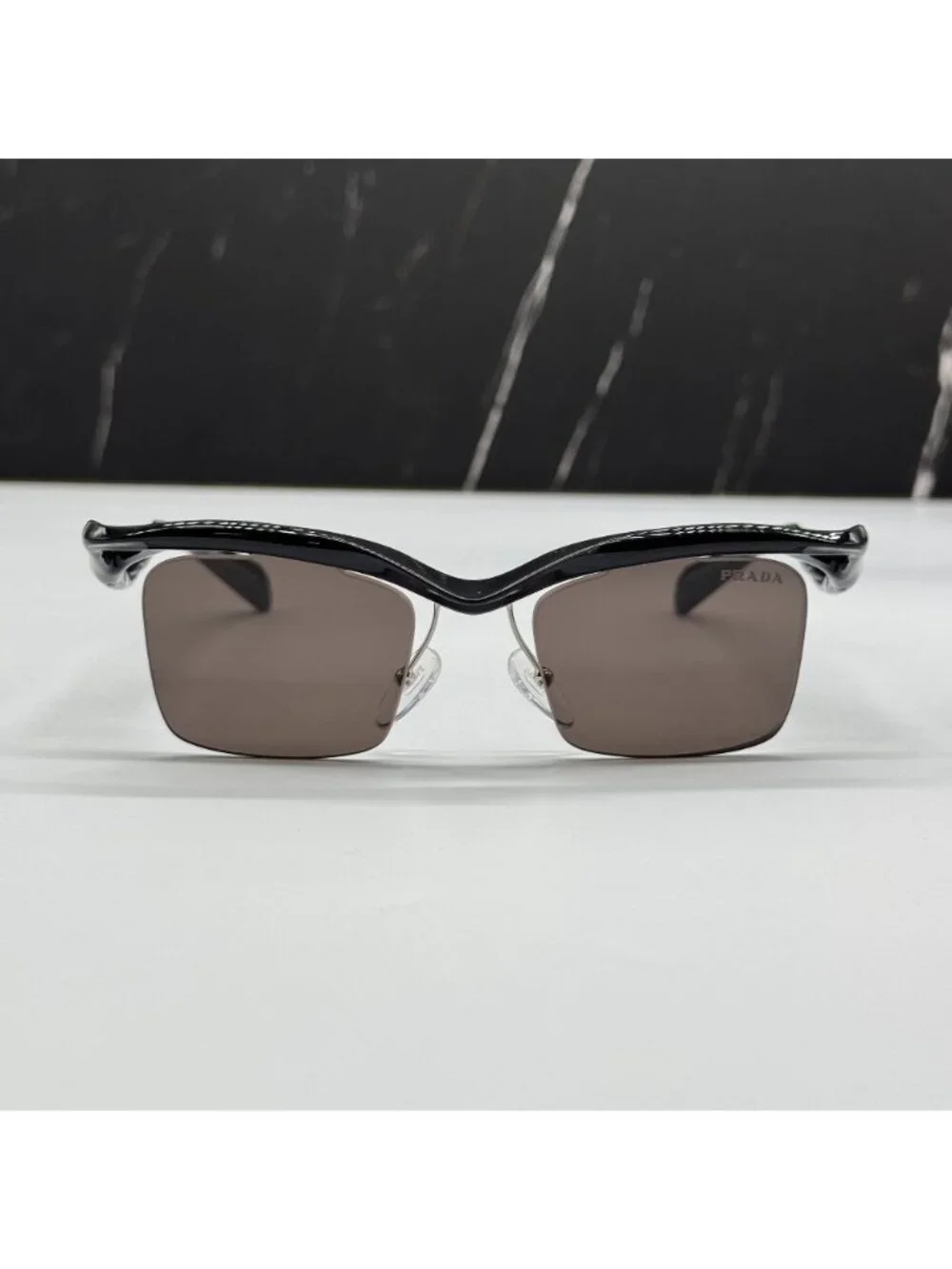 NEW PRADA PRA15S 1AB8C1 SUNGLASSES PR A15S 1AB8C1 SQUARE BLACK UNISEX SPR A15S